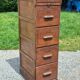 Oak craft cabinet with 5 drawers from the 1930s/1950s