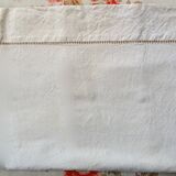 Old linen, flat sheet, embroidered Monogram "LJ"