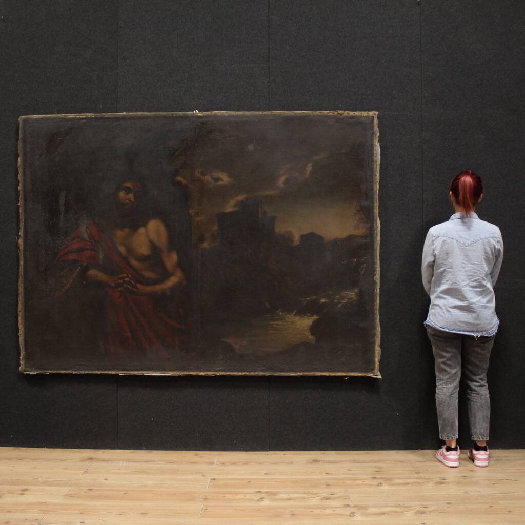 Grand tableau italien du XVIIe siècle, Saint Jean-Baptiste