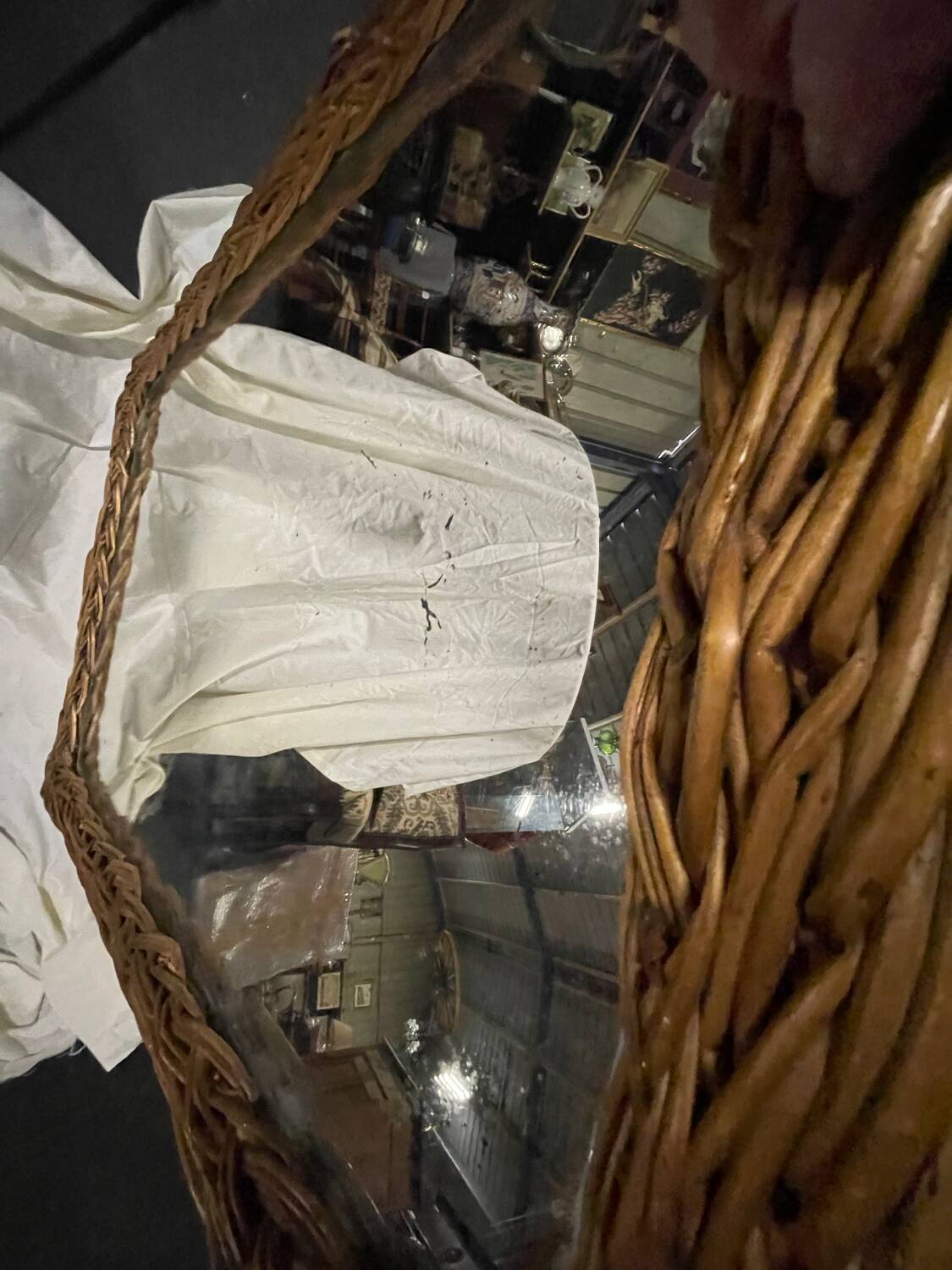 Vintage wicker mirror 1950