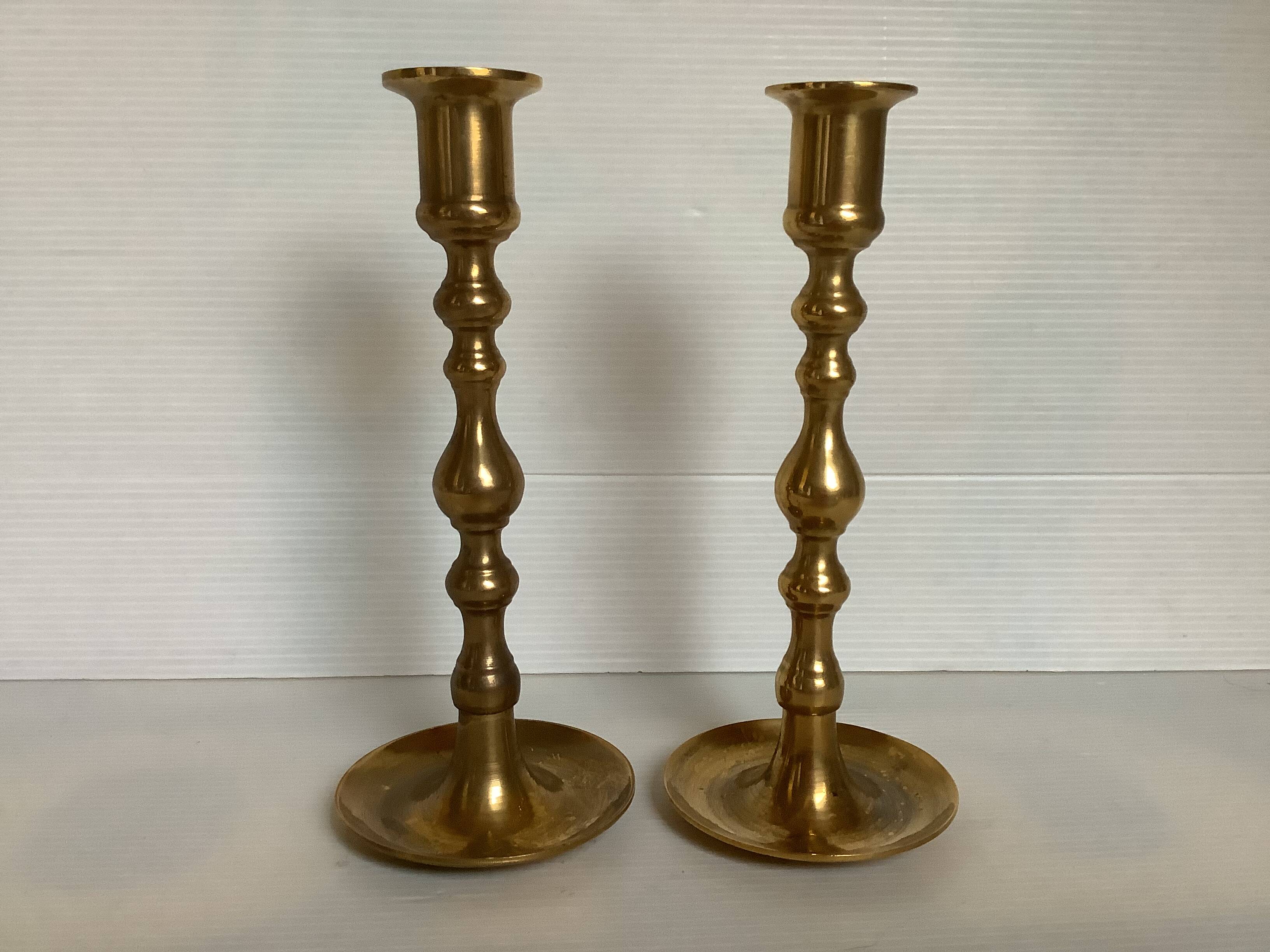 Pair of brass candlesticks