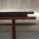 Brutalist solid oak bench / console 1950