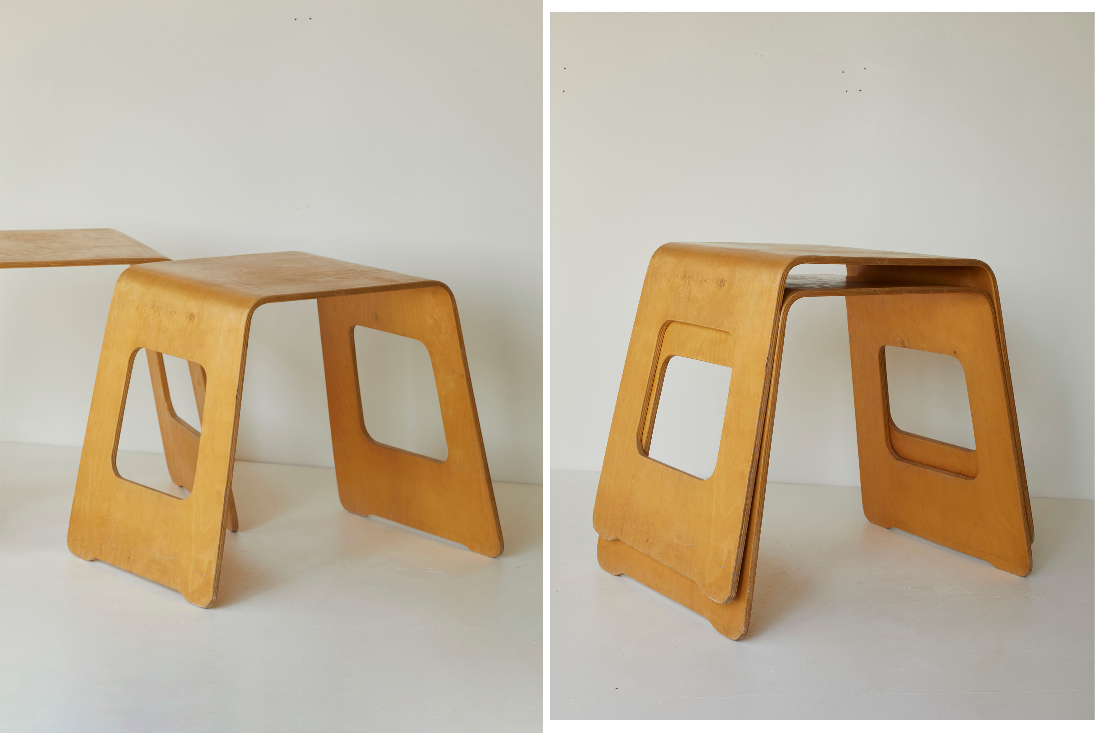 Pair of Benjamin stools tables by Lisa Norinder IKEA vintage 90s
