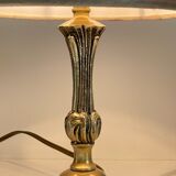 Solid brass lamp and vintage fabric