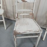 4 patinated white bistro chairs