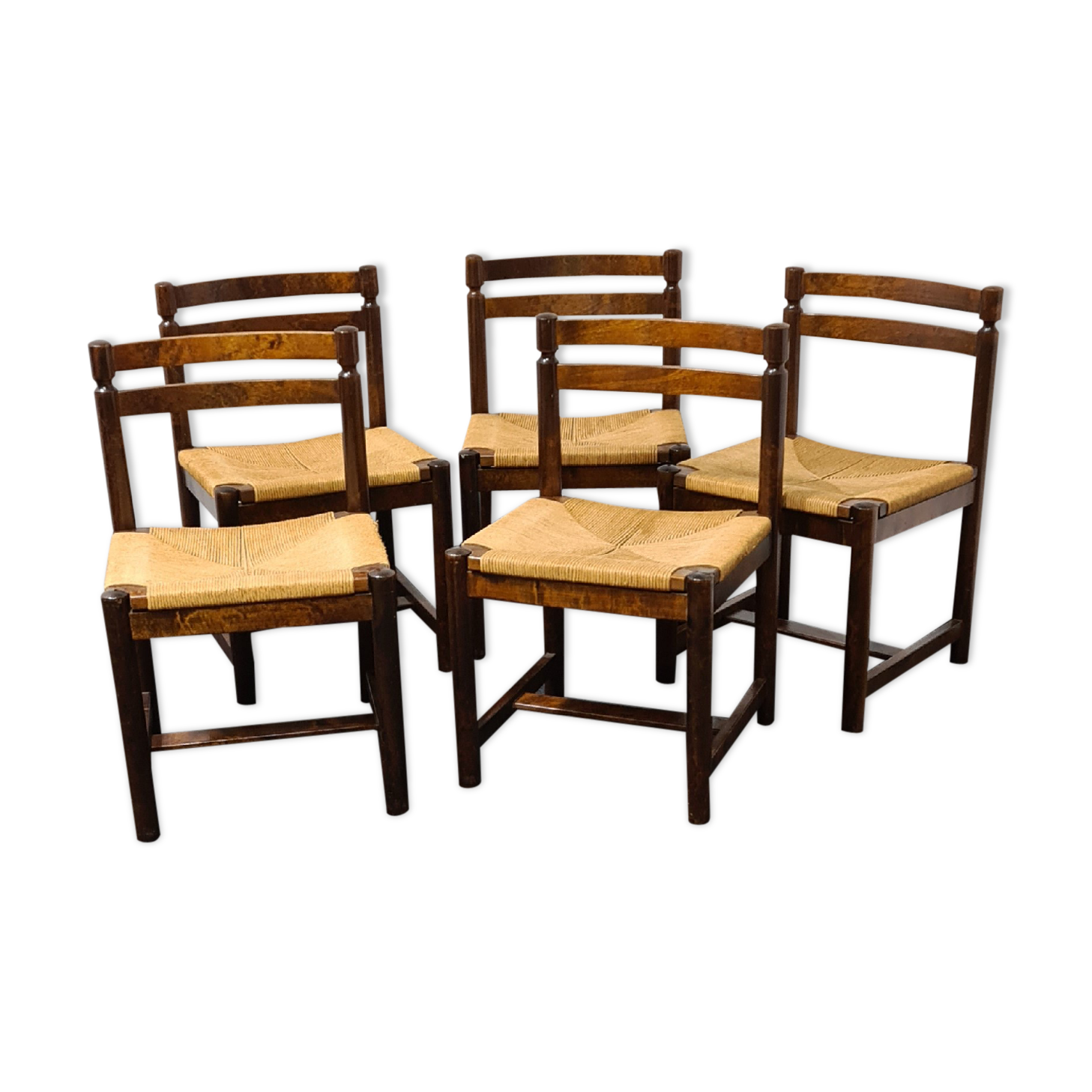 Set of 5 vintage dining chairs by Asko Finland