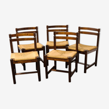 Lot de 5 chaises à manger vintage par Asko Finlande