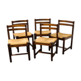 Set of 5 vintage dining chairs by Asko Finland