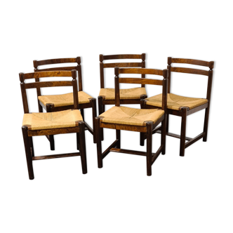 Lot de 5 chaises à manger vintage par Asko Finlande