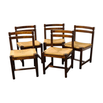 Set of 5 vintage dining chairs by Asko Finland