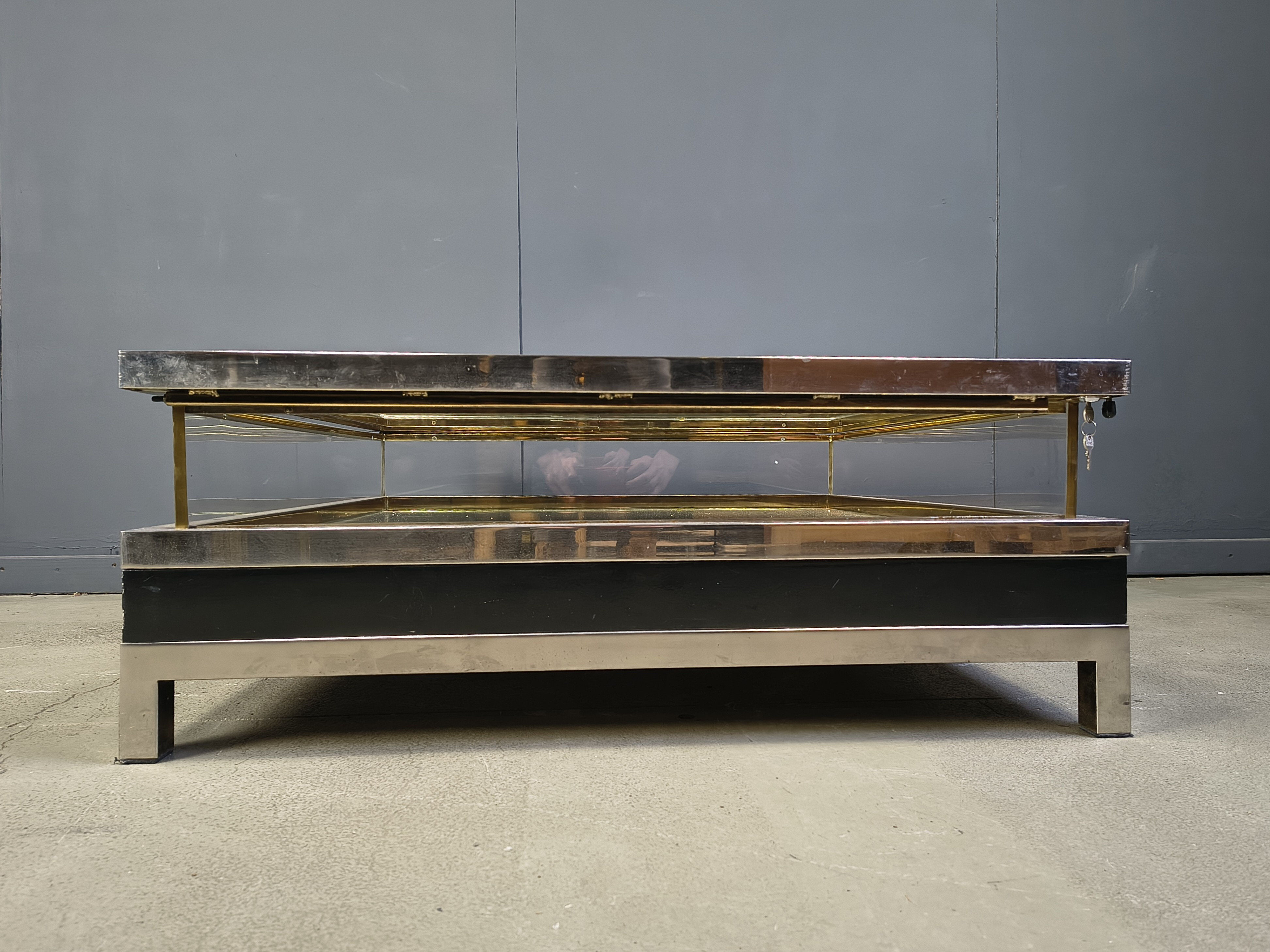Vintage sliding top coffee table, 1970s