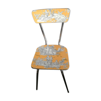 Chair style formica revalued Yellow Jouy mustard canvas