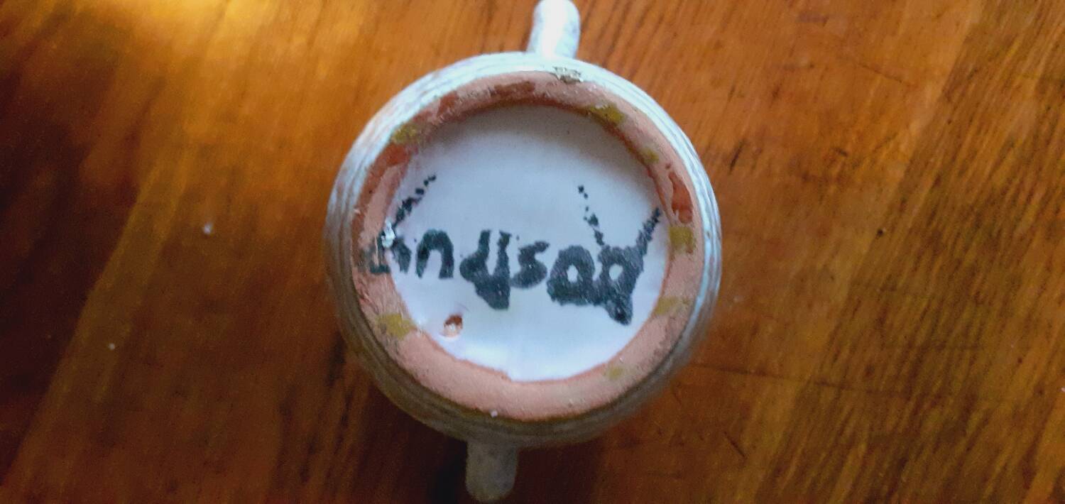 Ceramic vase with handles from the 50s signed Jean Austruy