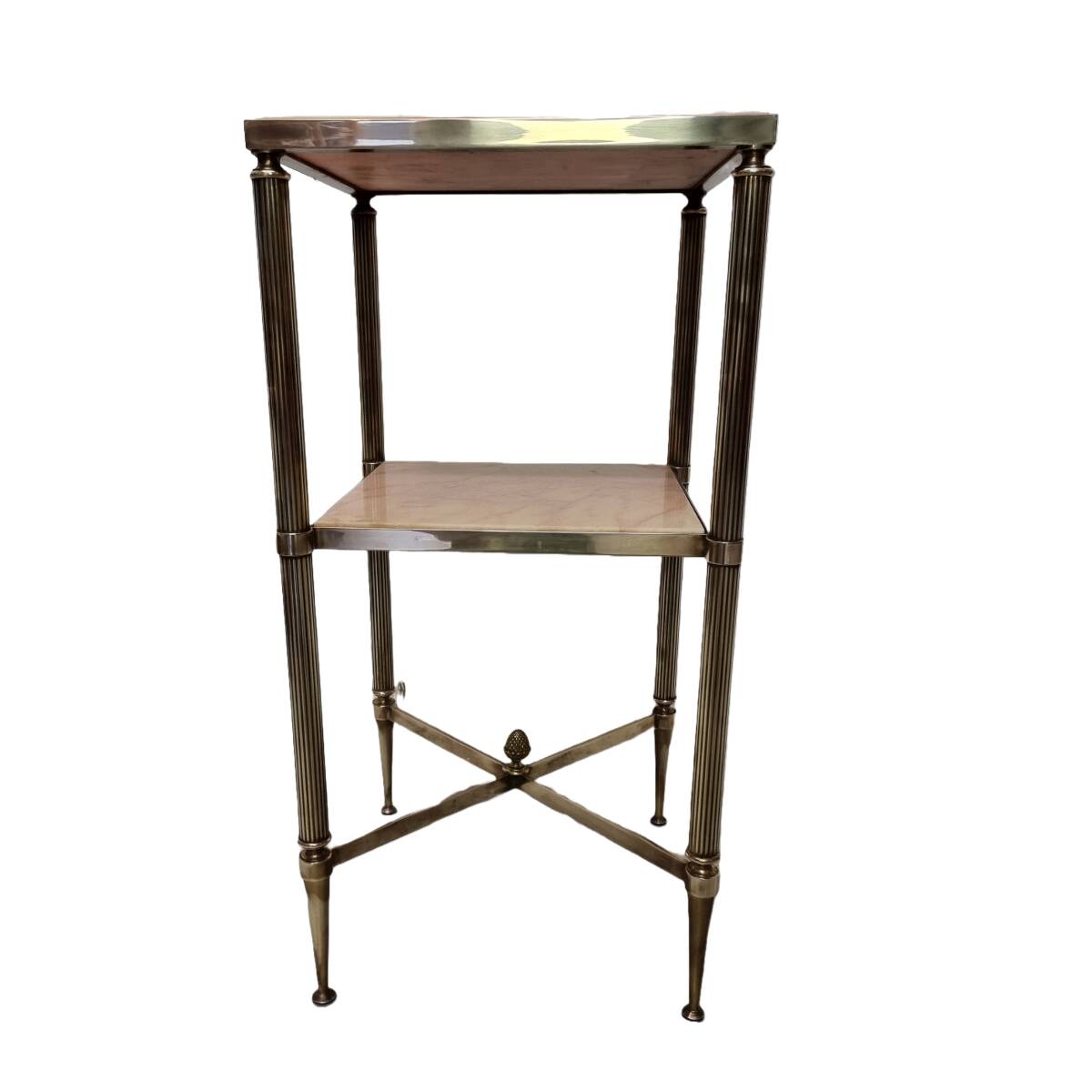 Vintage Brass With Marble Side Table 1950s