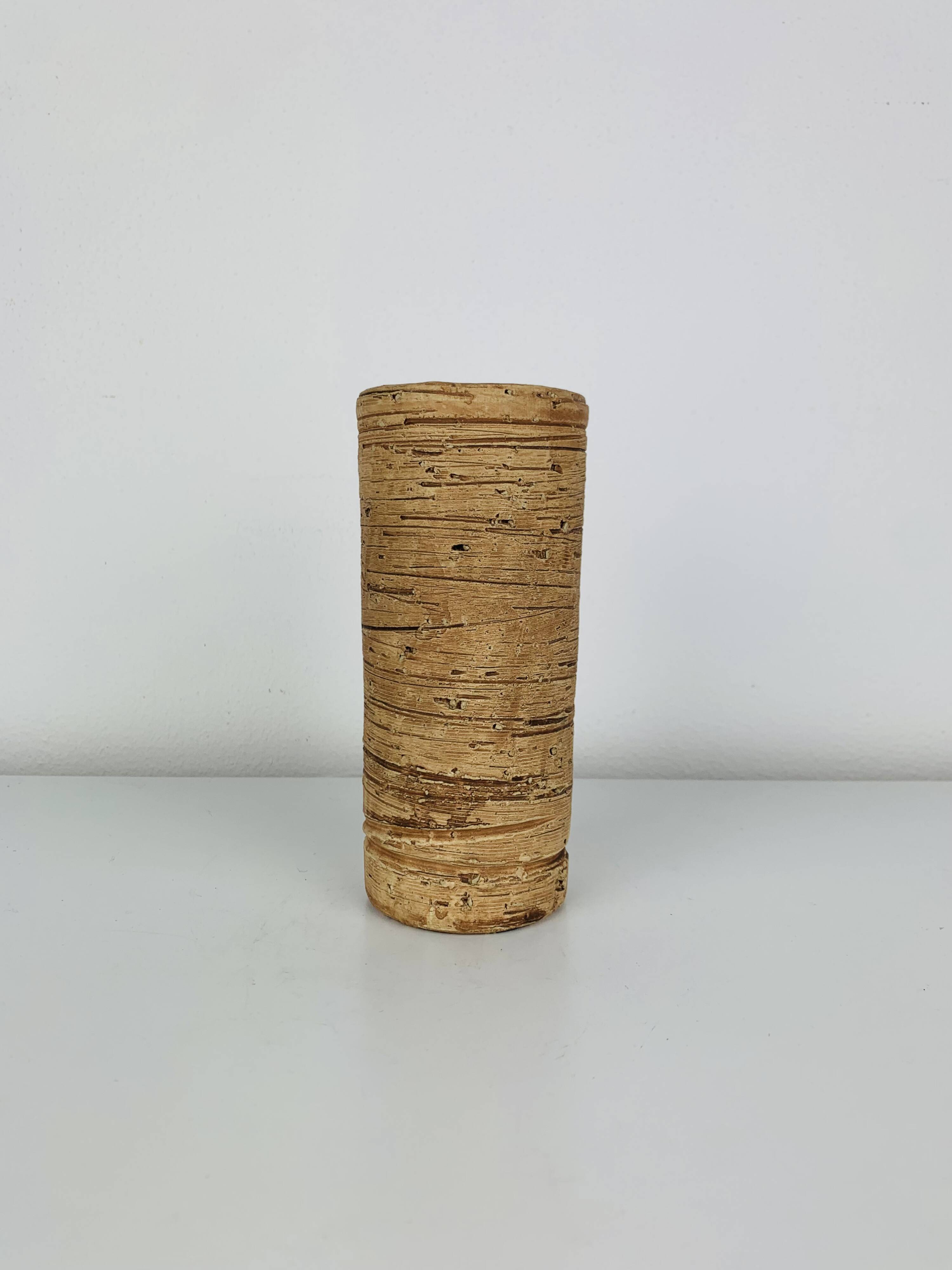 Vintage stoneware roller vase