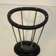 Umbrella stand in blackened wood and brass. Attributed to Jacques Adnet