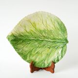 Large slip dish / cup, Leaf model, Signed, 1970