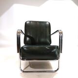 Fauteuil Art Déco en tube d'acier dans le goût de Gilbert Rhode Troy Sunshade, 1930