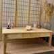 Raw wood coffee table