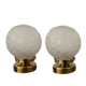 Pair of new electrified Art Deco globe sconces