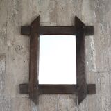 Rectangular wooden mirror, 70s