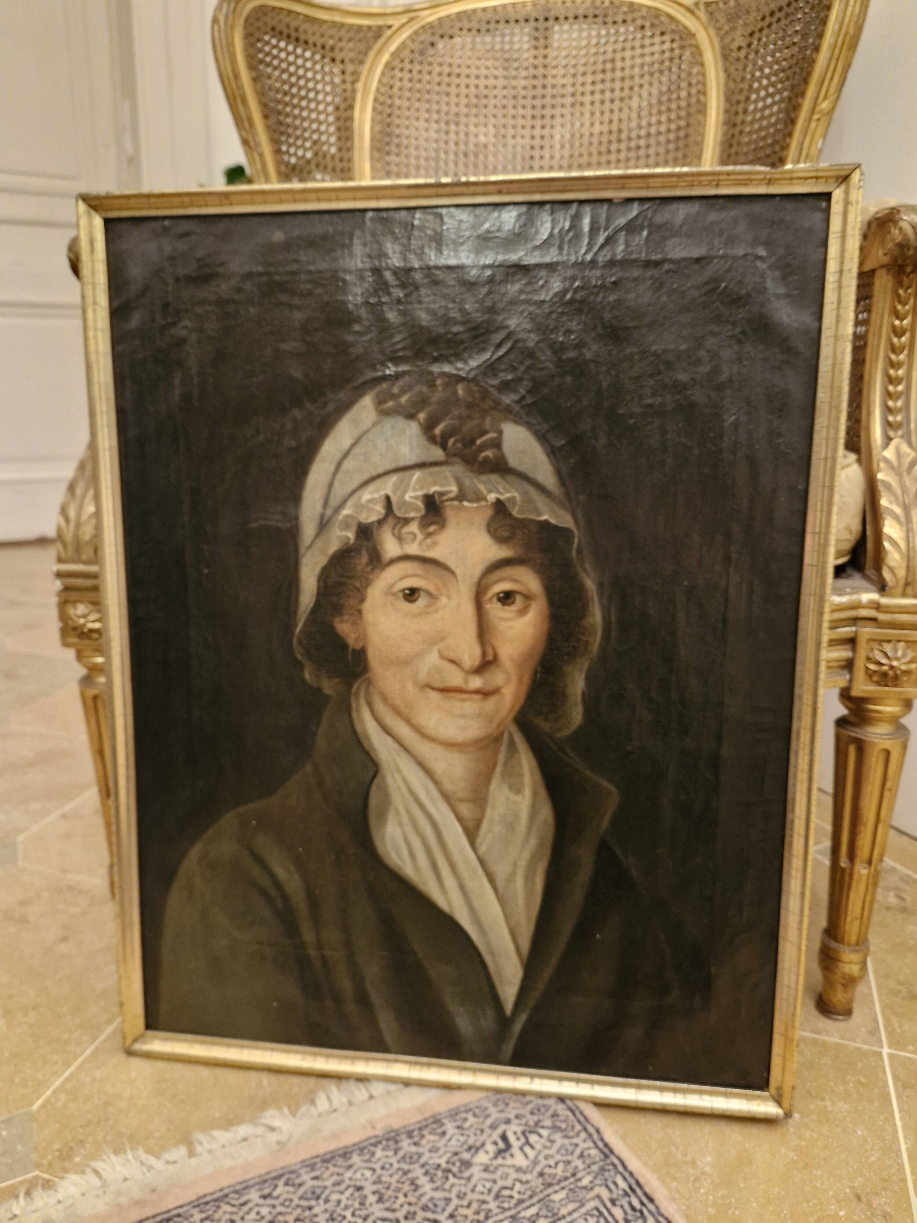 Portrait of a woman Period 18th century oil on canvas