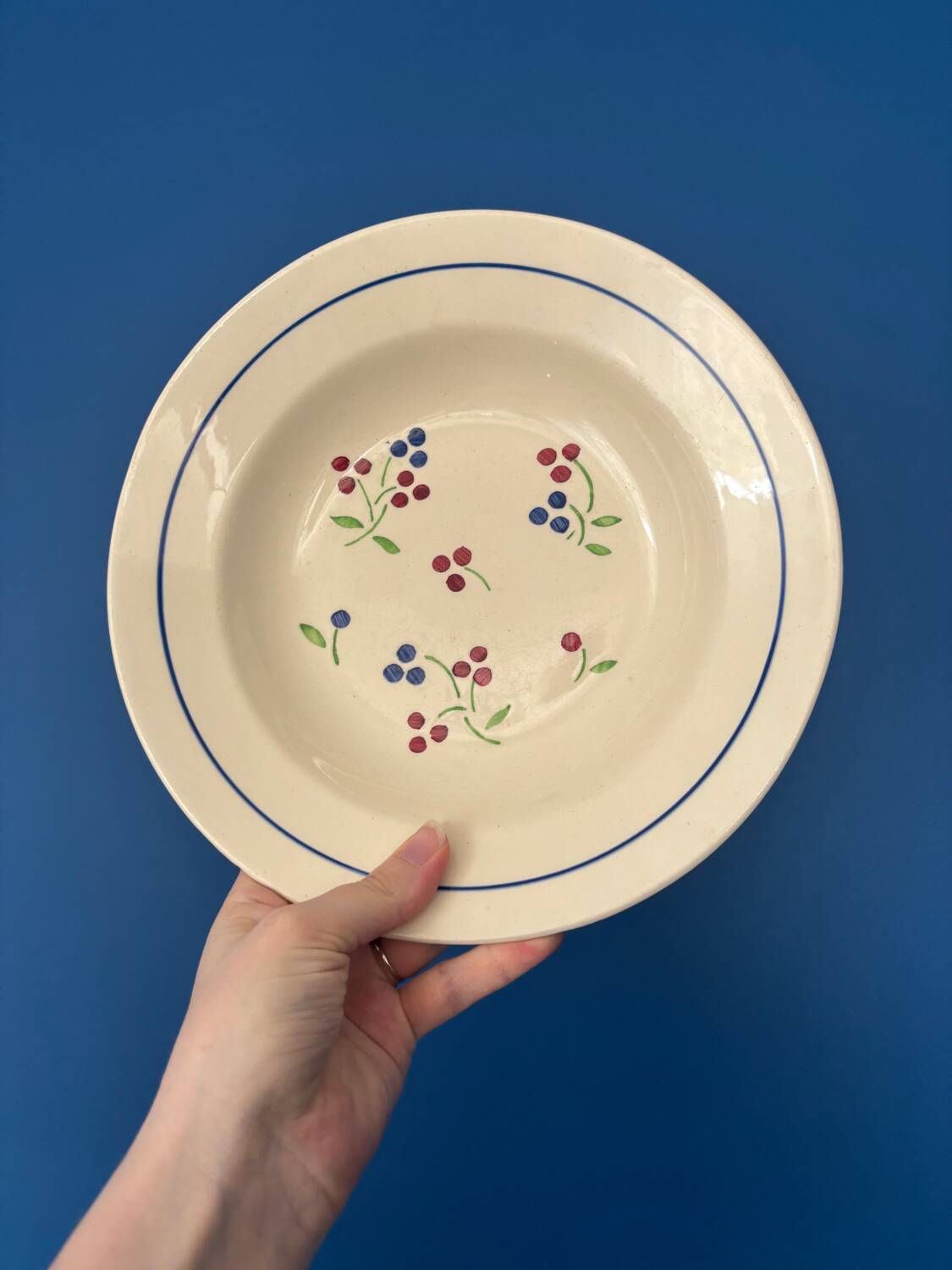 Set of 8 vintage Lunéville deep plates model Odile – bay decoration