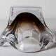 Murano ashtray transparent and smoked flower shape