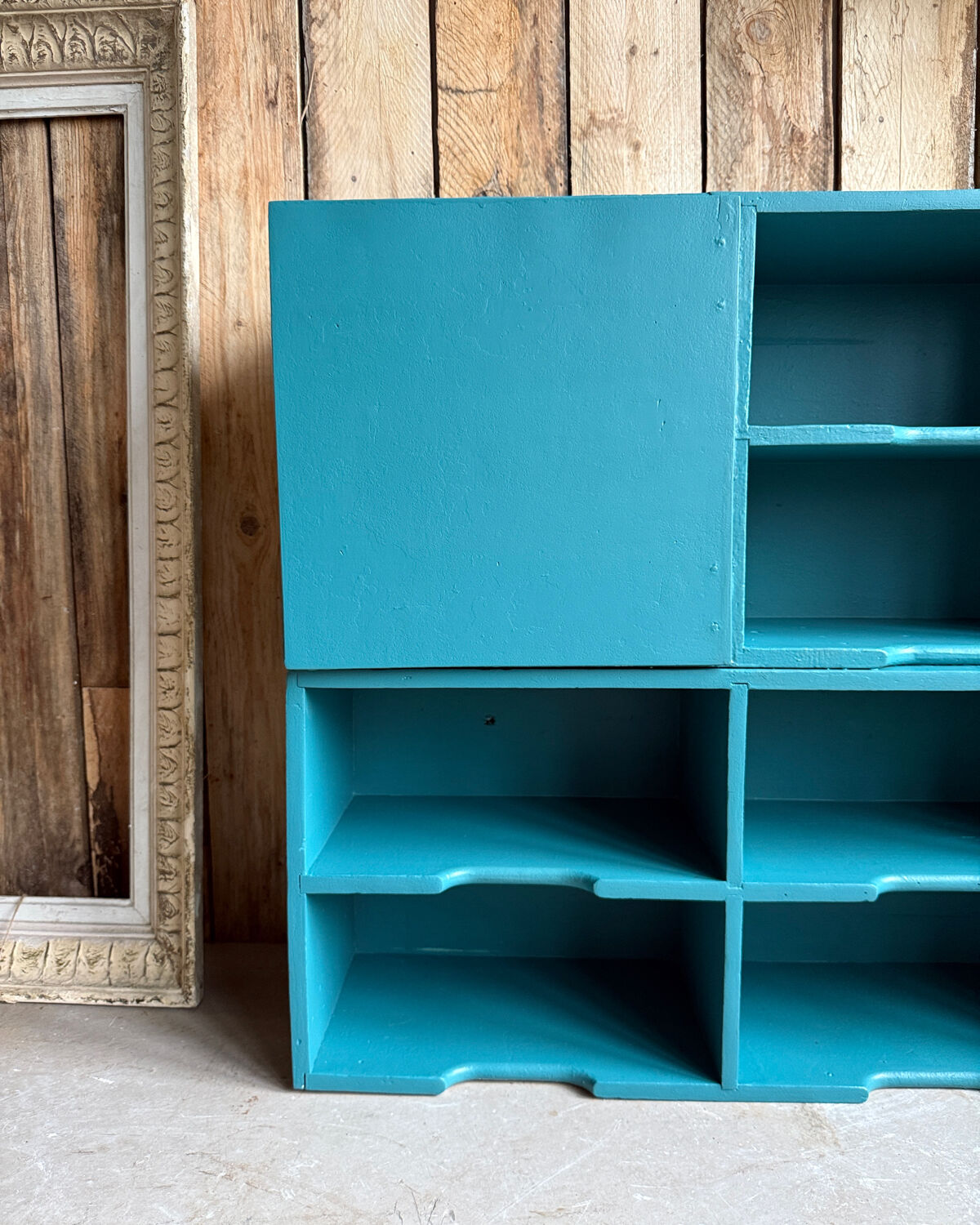 Large vintage wooden mail sorter (refurbished)
