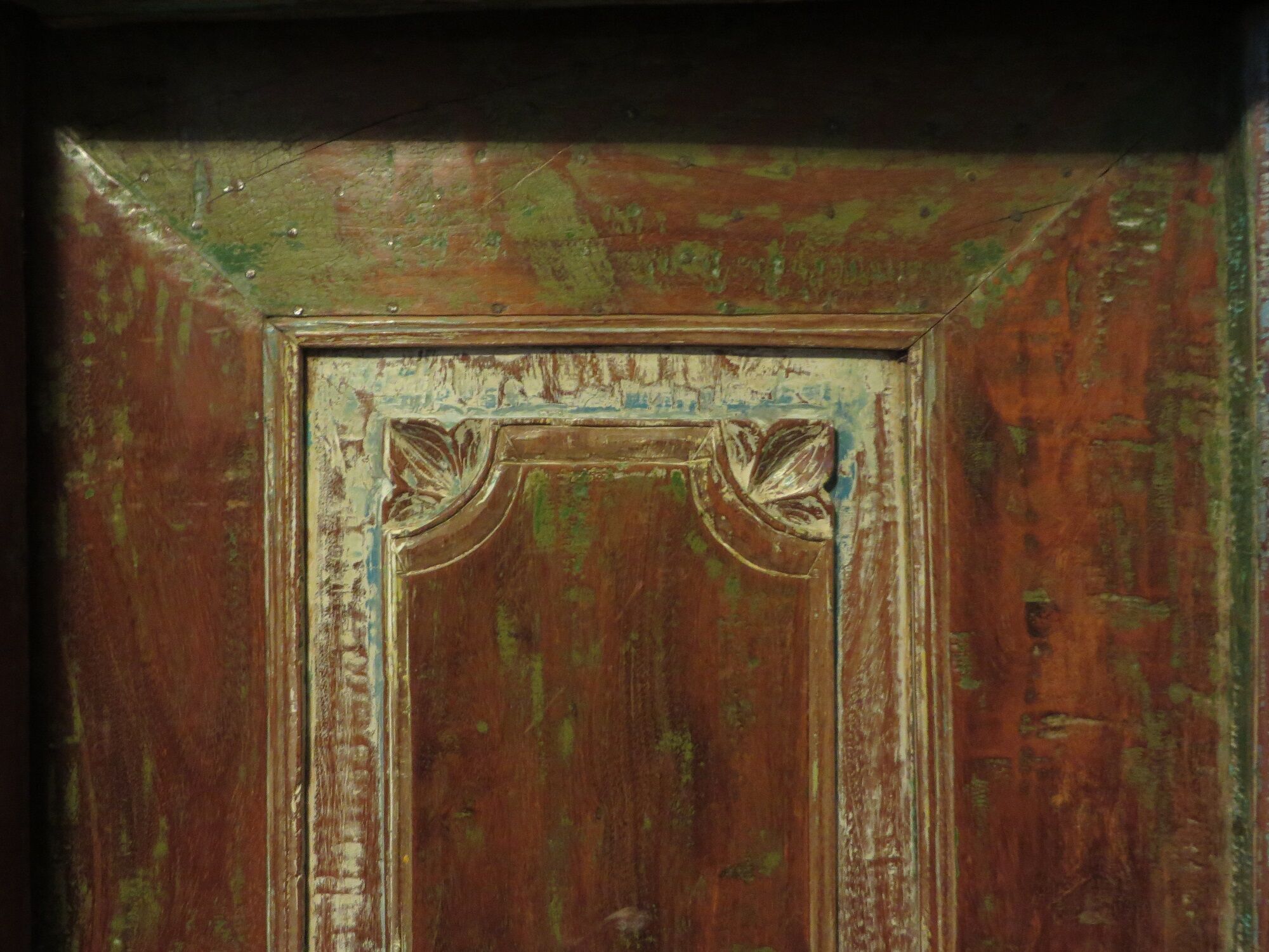 Antique pair of patinated teak doors, 1900