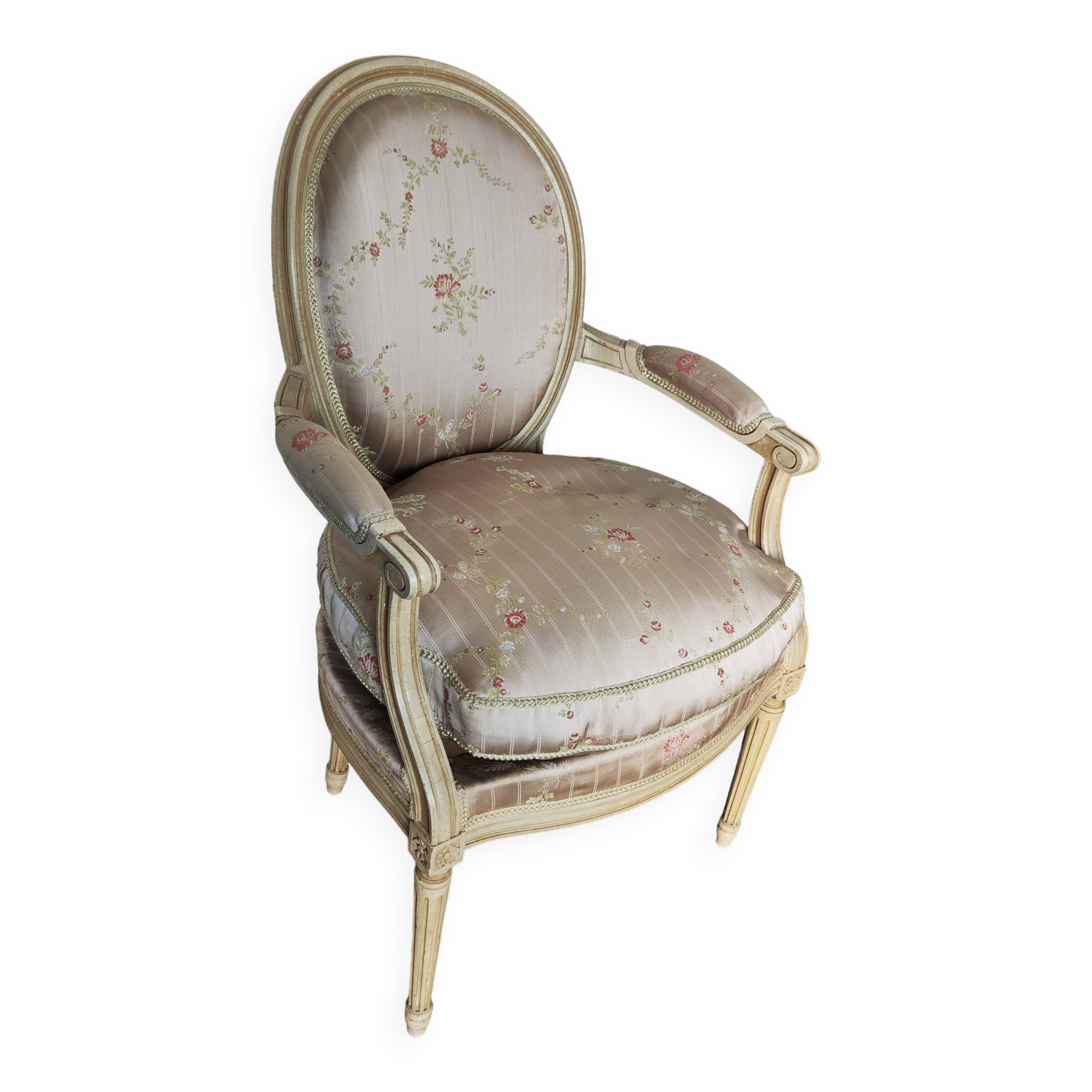 Old pair of Louis XVI style armchairs