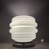 Art Deco style white glass flush mount lamp