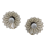Paire appliques fleurs en nacre
