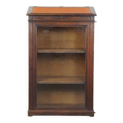 Vitrine antique / Pupitre / Vitrine en chêne avec verre