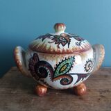 Covered pot workshop Paul Fouillen Quimper signed Maurice Fouillen