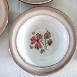 Set of 5 Niderviller hollow plates, made of sandstone