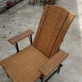 Old rattan armchair