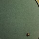 Round vintage gray metal mirror tray