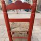 Chaise enfant ancienne décor artisanal peint