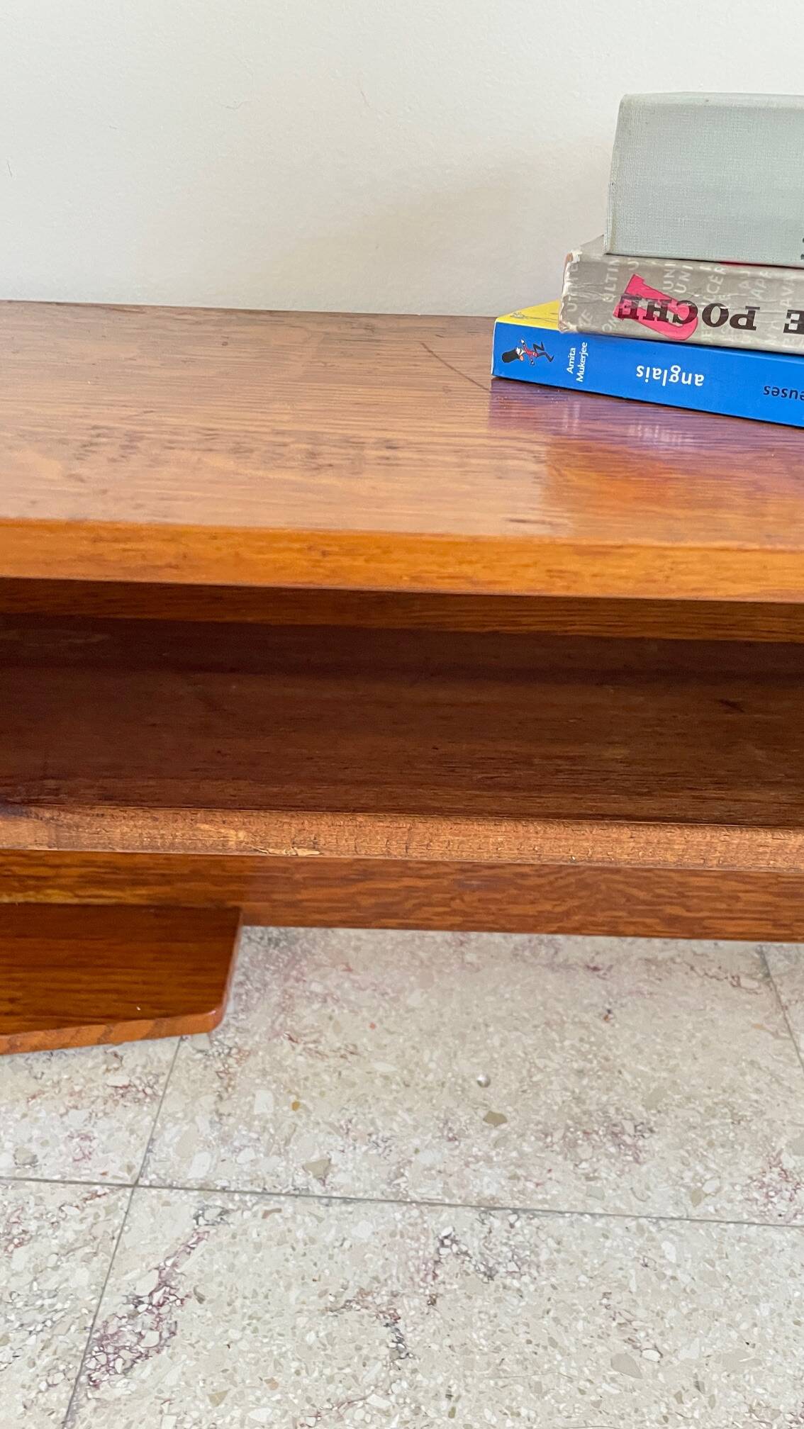 Geometric Wall Shelf Solid Oak Vintage