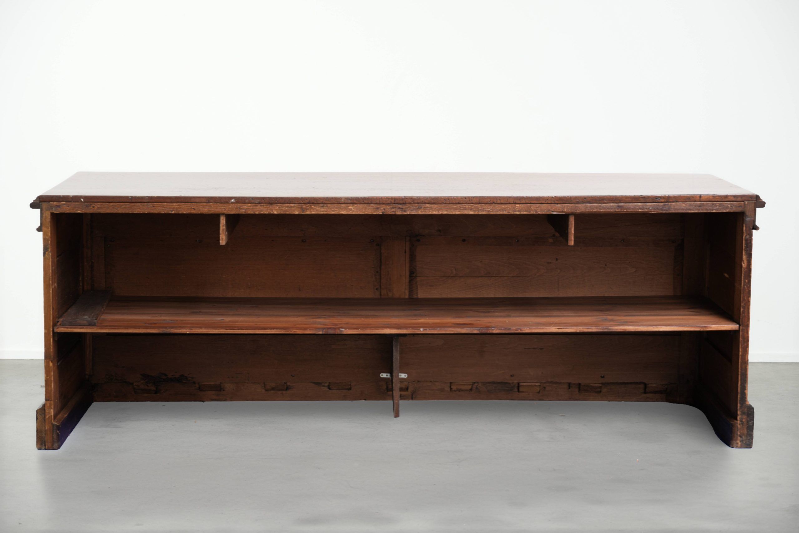 Large antique English shop counter / fabric counter from the 19th century