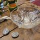 50s molded glass footed bowl