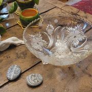 Coupe sur pied en verre moulé 50's