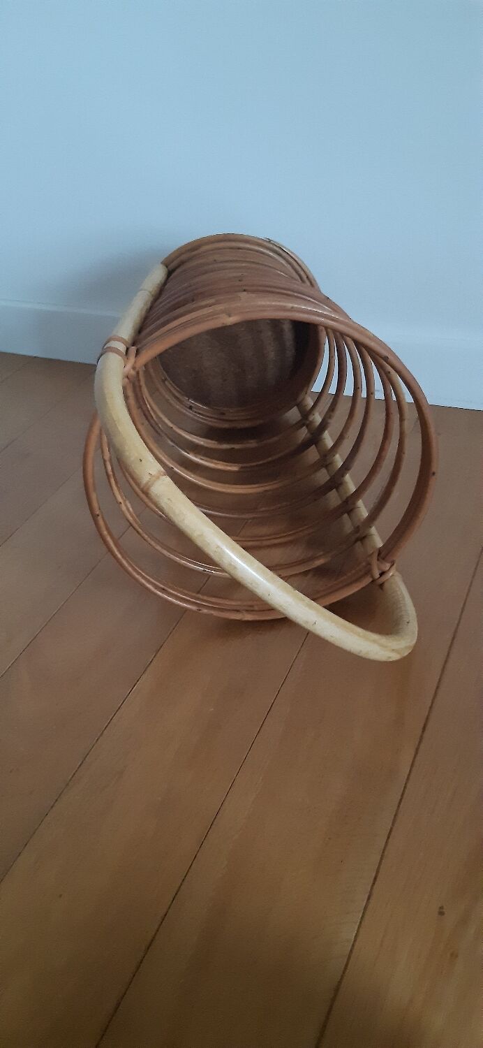 Vintage rattan umbrella stand