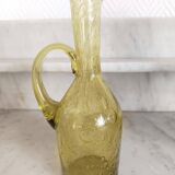 Two bubble glass carafes