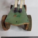 Ancien jouet articulé à tirer 27 cm, âne, 1900
