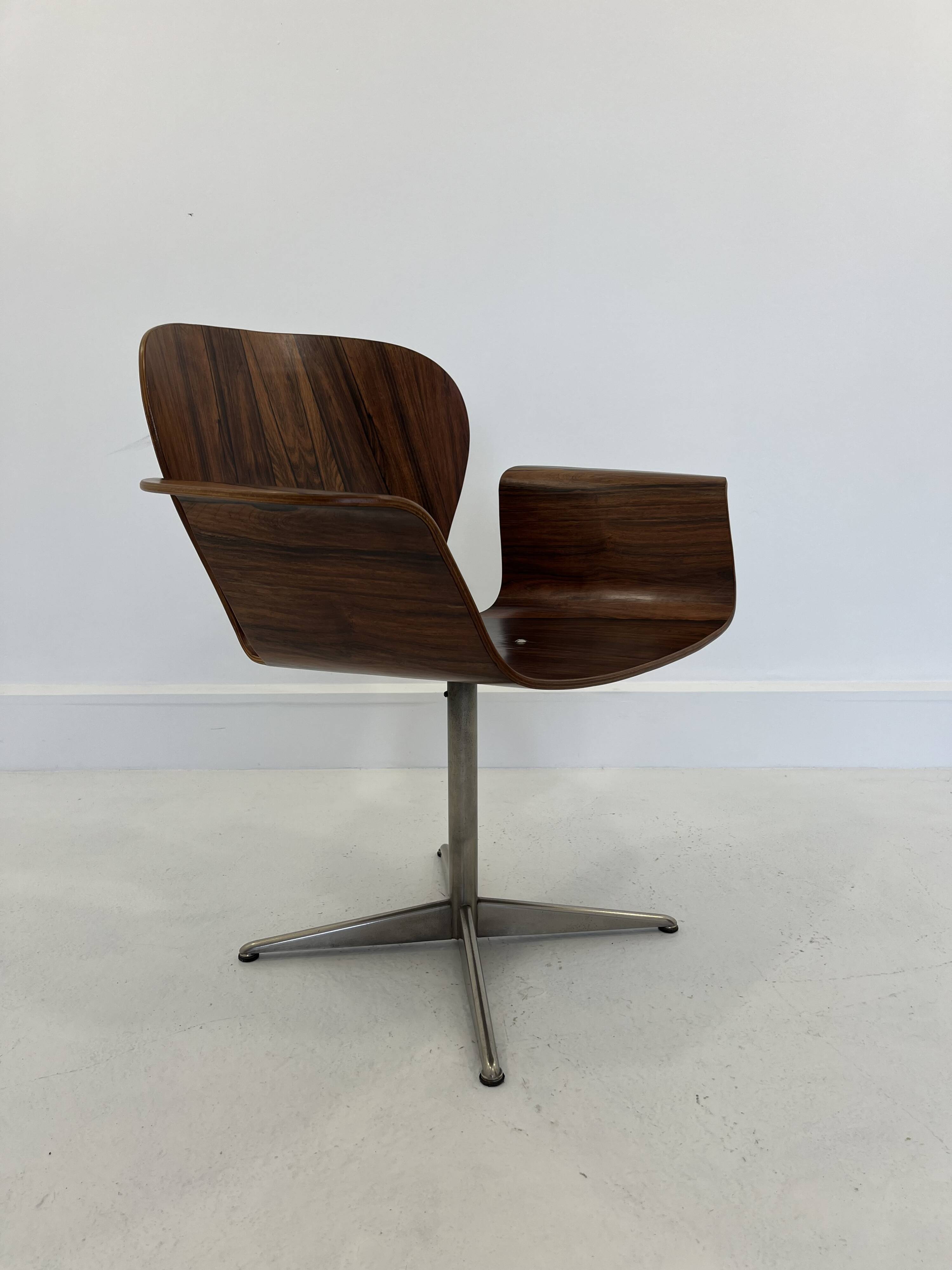 Mid-Century Plywood Focus Chair by A. Belokopytoff for Westnofa