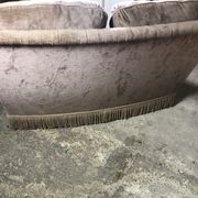 vintage velvet taupe sofa 70's style