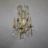 Large Bronze Wall Light with Pendants