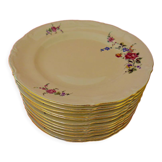 Suite de douze assiettes de table rondes et plates